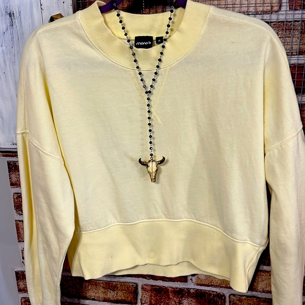 Mono B Yellow Cropped Sweatshirt